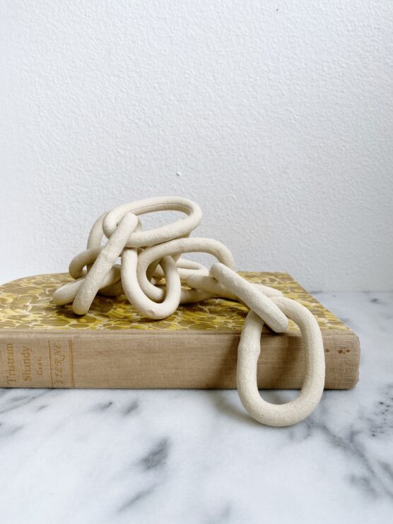 raw ceramic decorative chain link object - casa di lavalle
