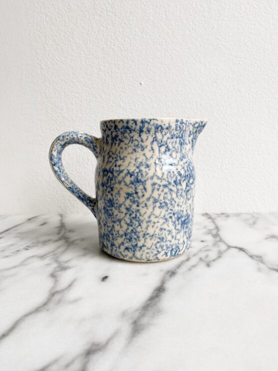 vintage blue spongeware pitcher