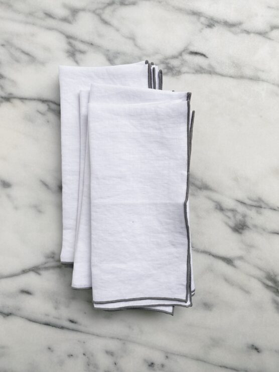 stone washed white linen napkins