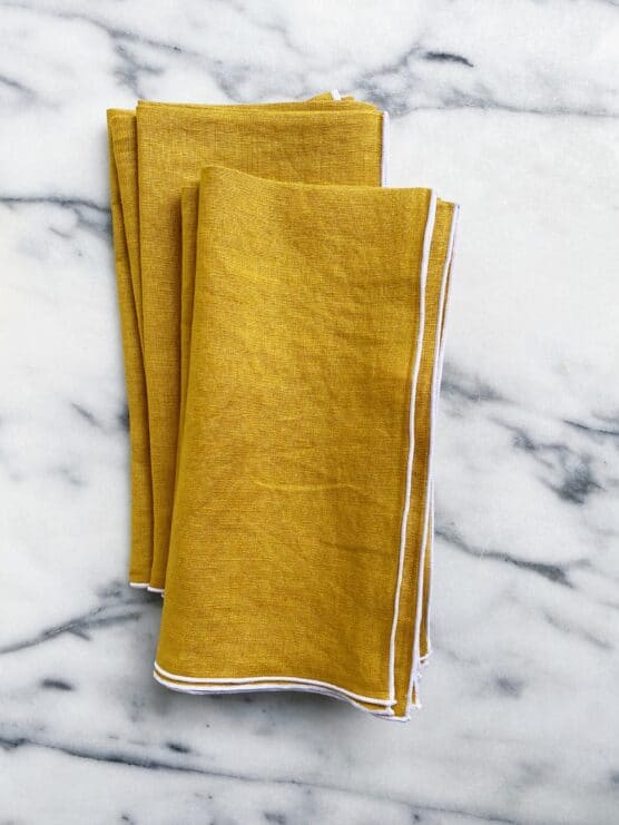 stone washed mustard linen napkins