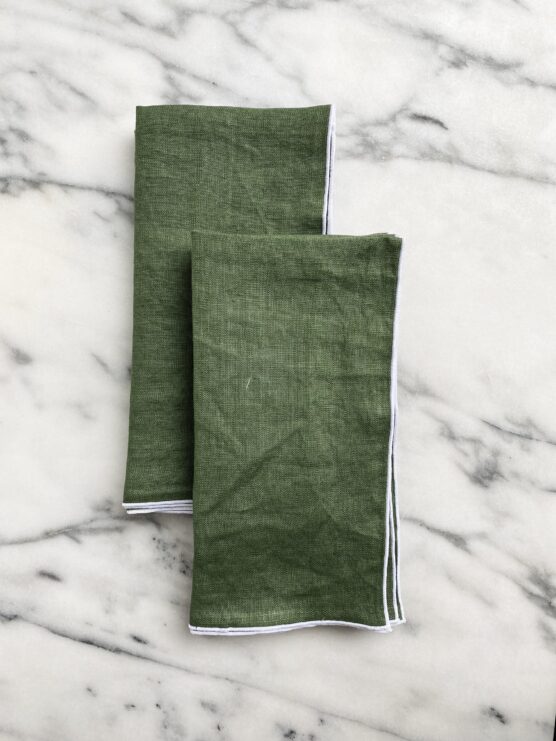 stone washed olive linen napkins