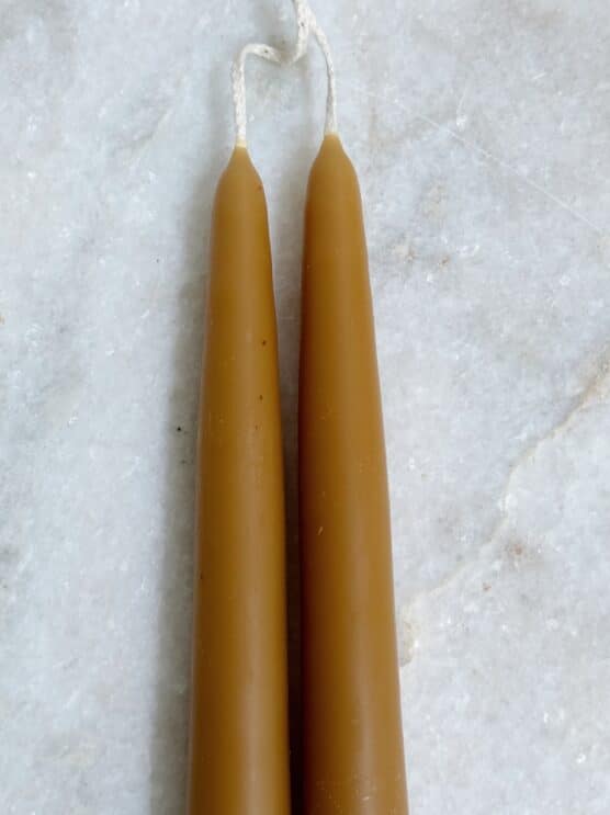 12" honey caramel taper candles