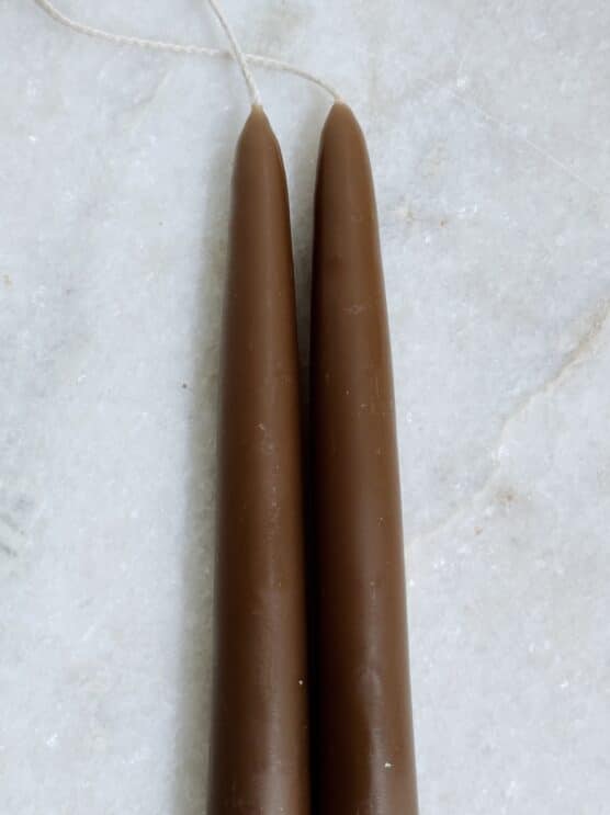 12" chocolate brown taper candle