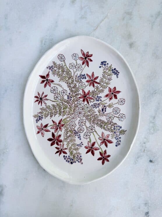 dorotea ceramics floral bouquet platter
