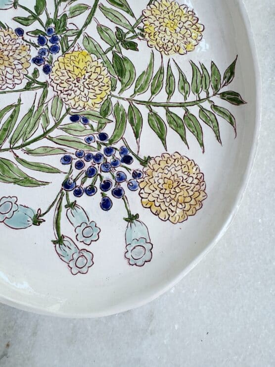 dorotea ceramics floral bouquet platter