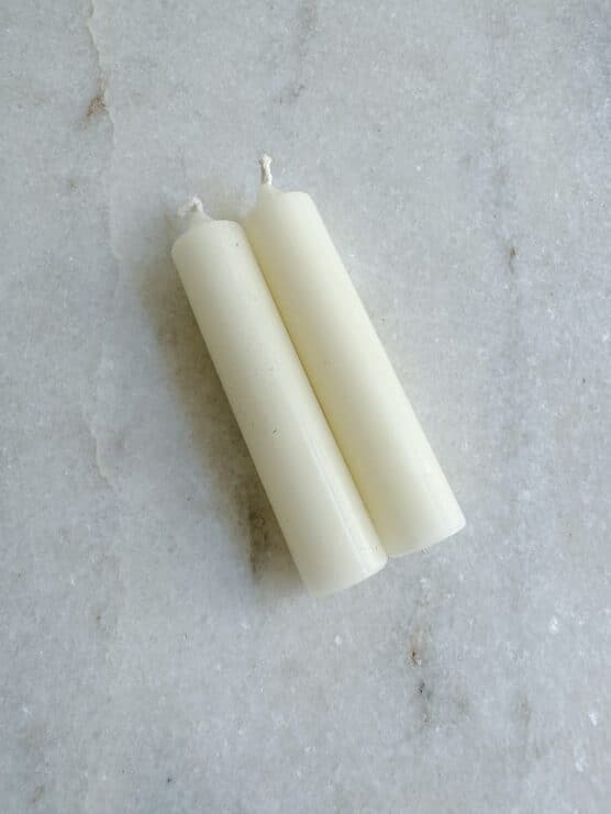 small dinner taper candle ivory cream