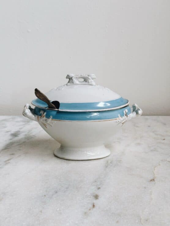 Vintage French Blue Tureen