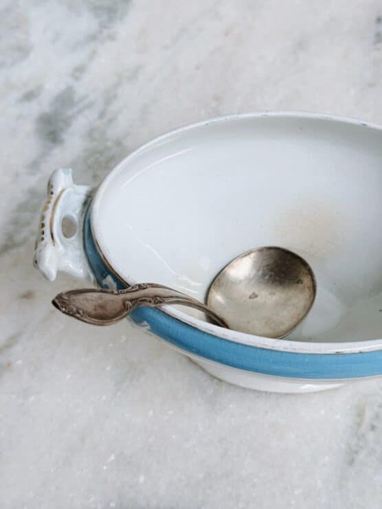 Vintage French Blue Tureen - Image 2