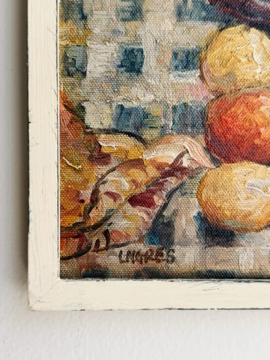 Original Fruit Still Life on Gingham Table Painting - Image 3