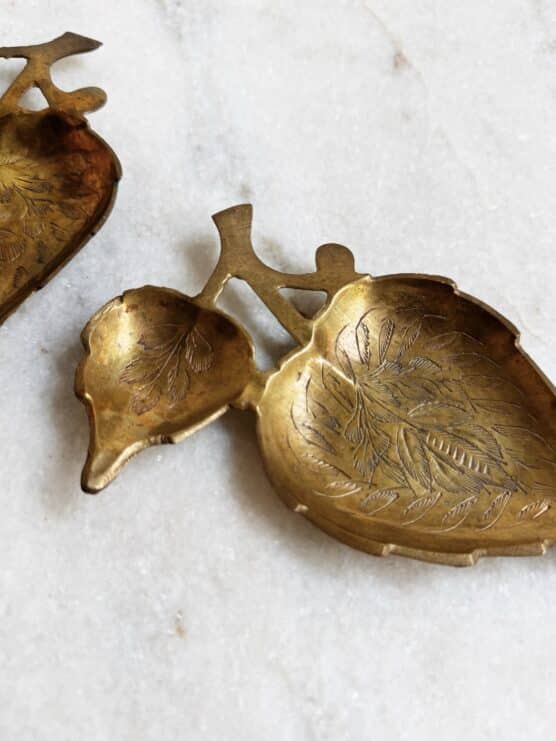 Vintage Brass Leaf Trinket Dish - Image 2