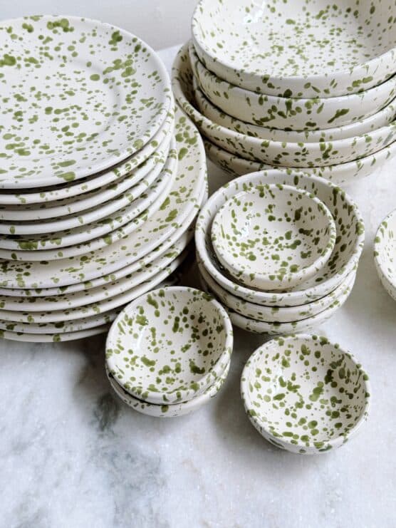 green italian splatterware dinner set plates bowls