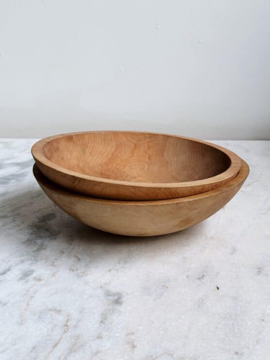 Vintage Light Wood Farmhouse Serving Bowl