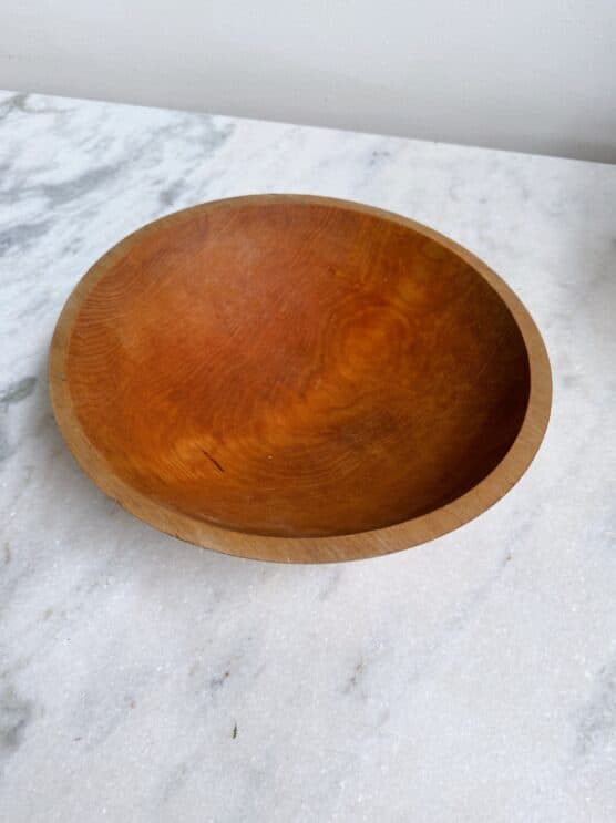 Vintage Light Wood Farmhouse Serving Bowl - Image 5