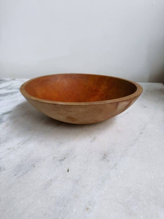 Vintage Light Wood Farmhouse Serving Bowl - Image 4