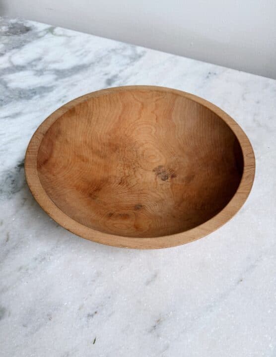 Vintage Light Wood Farmhouse Serving Bowl - Image 3