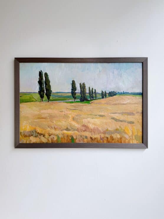 Vintage Tuscan Field Landscape Painting