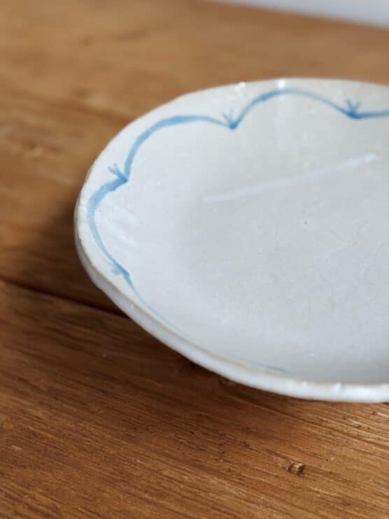 Salto Blue Trim Pedestal Dish - Image 3