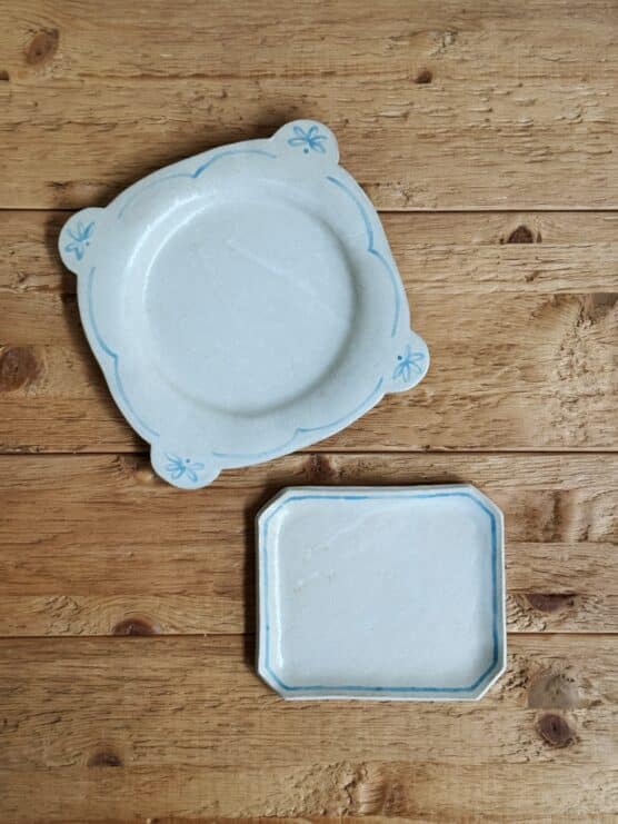 Salto Blue Trim Ceramic Trays