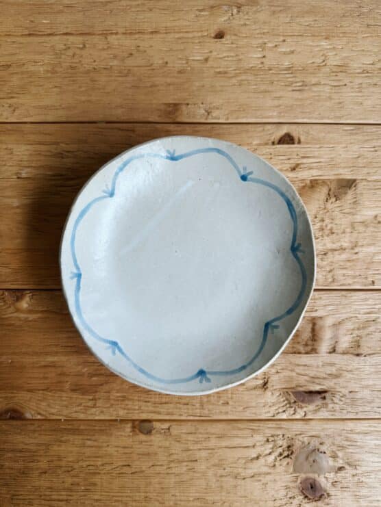Salto Blue Trim Pedestal Dish - Image 4