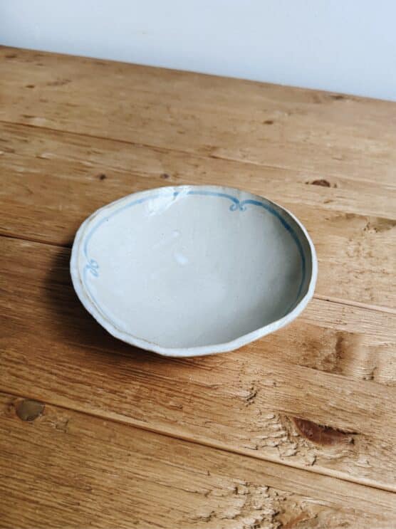 Salto Blue Trim Trinket Dish