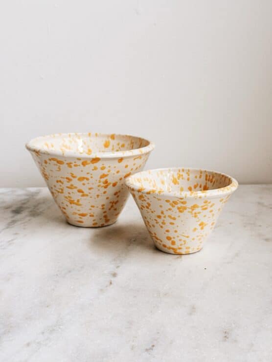 Yellow Splatterware Pots