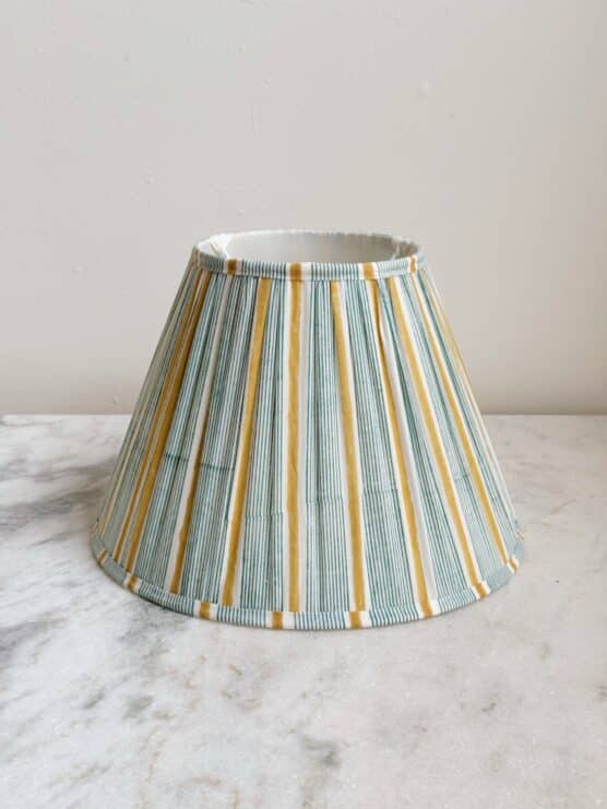 Garden Stripe Block Print Pleated Lamp Shade