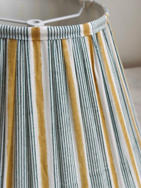 Garden Stripe Block Print Pleated Lamp Shade - Image 2