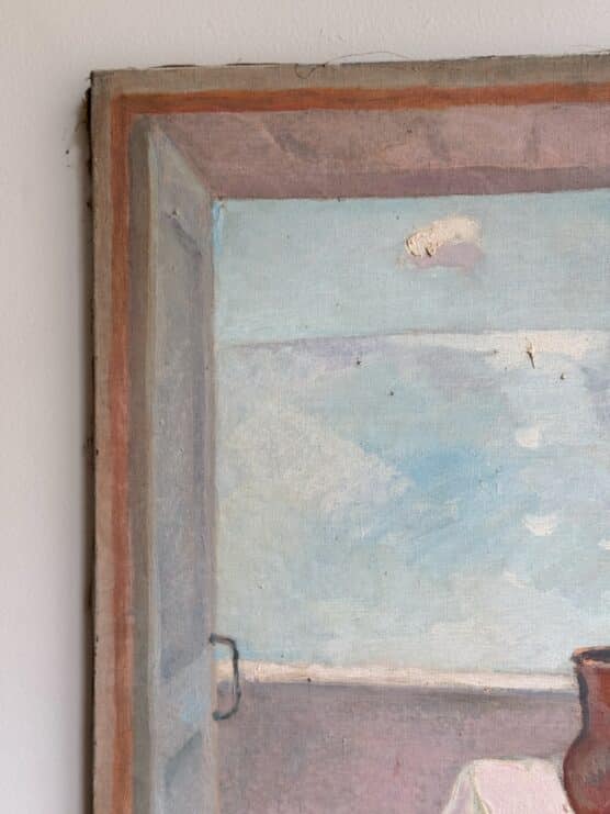 Vintage 'View from the Sea' Oil Painting - Image 5