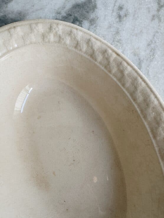 Antique Checkered Rim Ironstone Serving Dish - Image 2