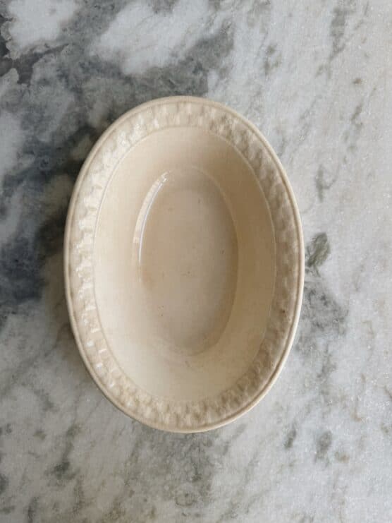 Antique Checkered Rim Ironstone Serving Dish
