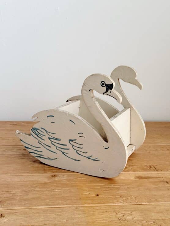 Vintage Hand Painted Swan Plant Holder - Image 2