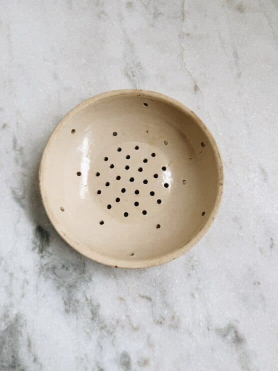 Antique French Stoneware Colander