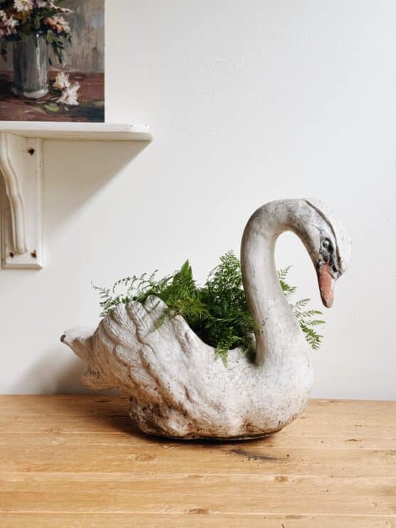 Vintage Concrete Garden Swan Planter - Image 2