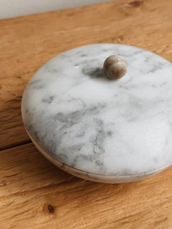 Vintage Round Marble Box - Image 3