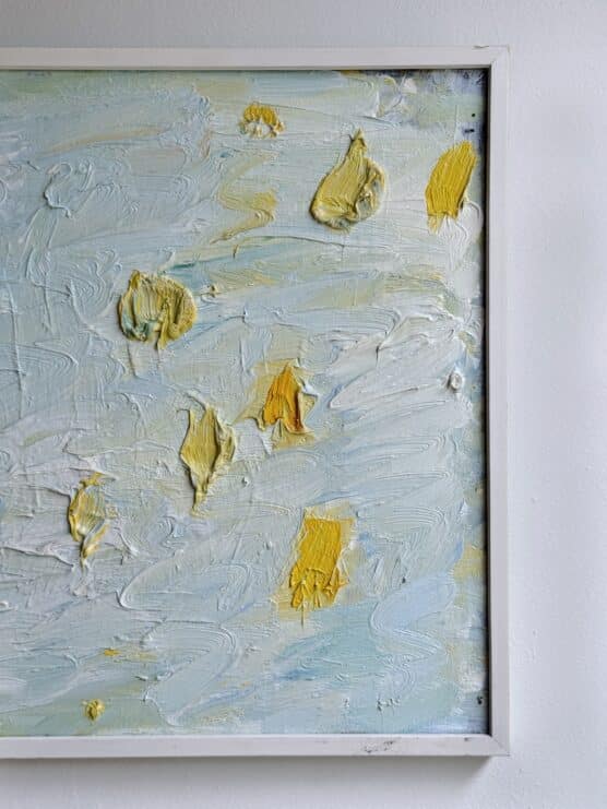 Vintage Abstract Sun Spots Oil Painting - Image 2