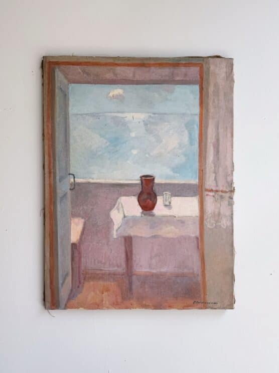 Vintage 'View from the Sea' Oil Painting