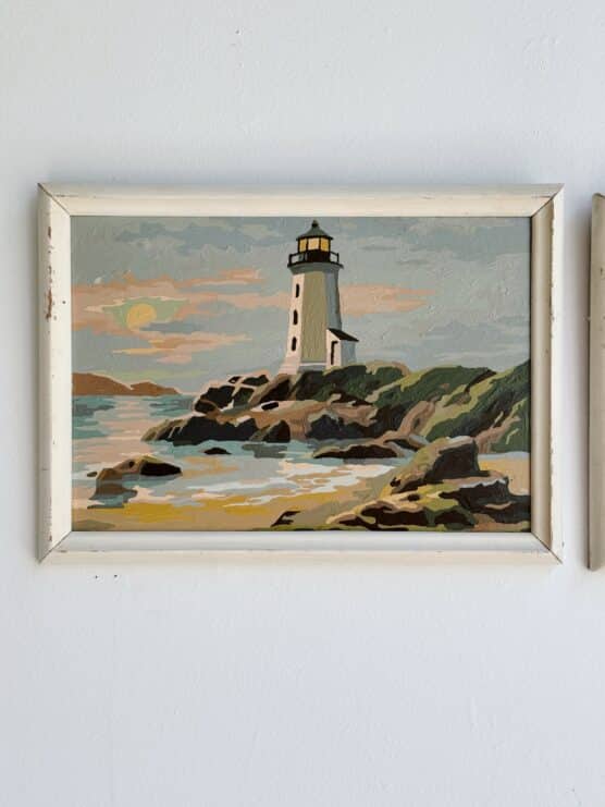 Vintage Paint by Number Lighthouse Pair - Image 4
