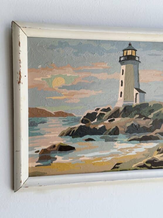 Vintage Paint by Number Lighthouse Pair - Image 3