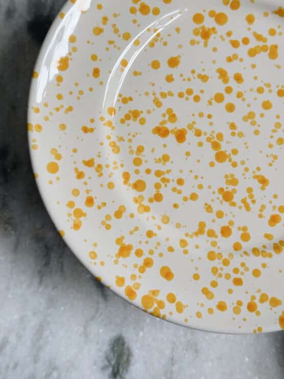 yellow italian splatterware dinner set plates bowls