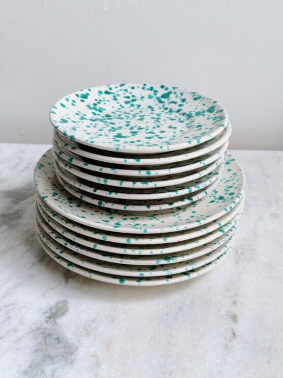 aqua marine italian splatterware dinner set plates bowls