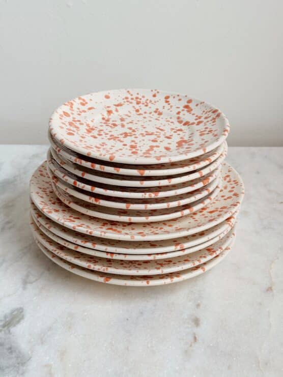 terra cotta italian splatterware dinner set plates bowls