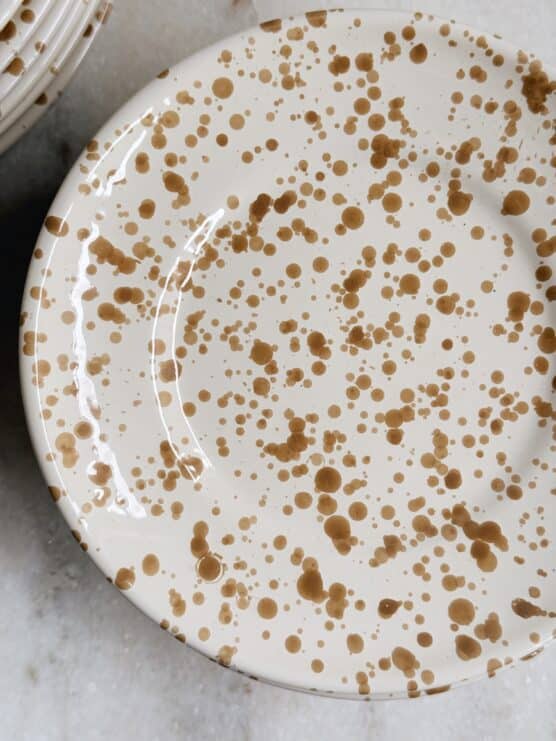 brown italian splatterware dinner set plates bowls