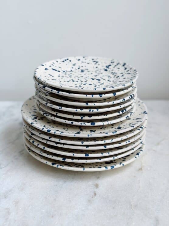prussian blue italian splatterware dinner set plates bowls