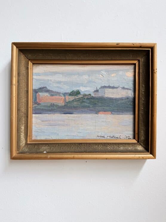Antique Swedish Waterfront Landscape