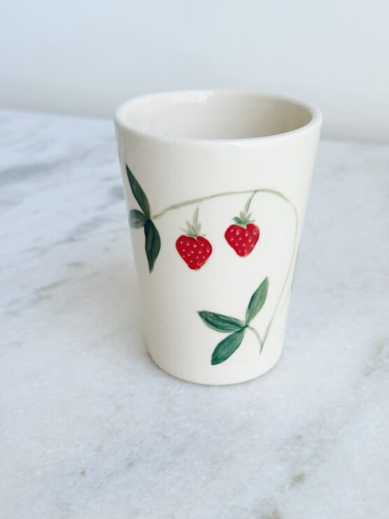 Alicja Ceramics Hand Painted Strawberry Cups - Image 4