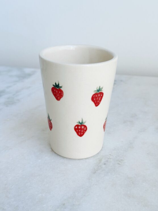 Alicja Ceramics Hand Painted Strawberry Cups - Image 3