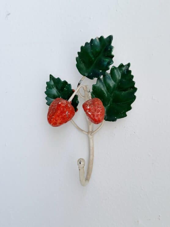 Vintage Italian Strawberry Tole Hook
