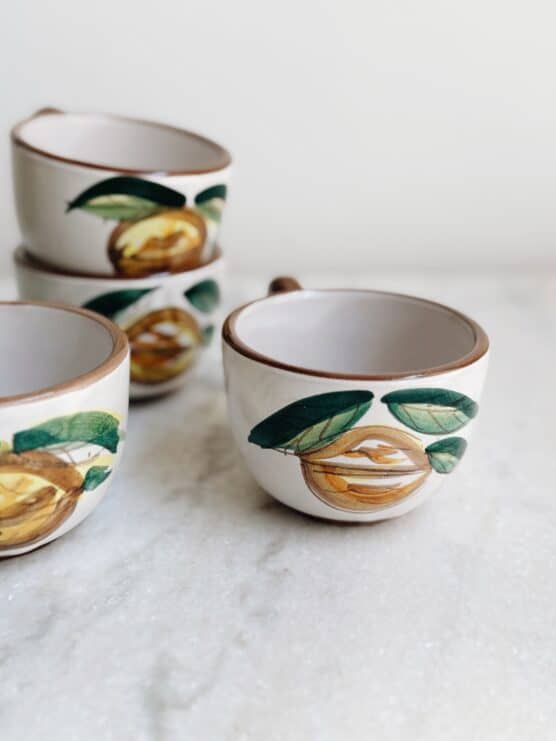 Set of 4 Vintage Hand Painted Coffee Cups - Image 3