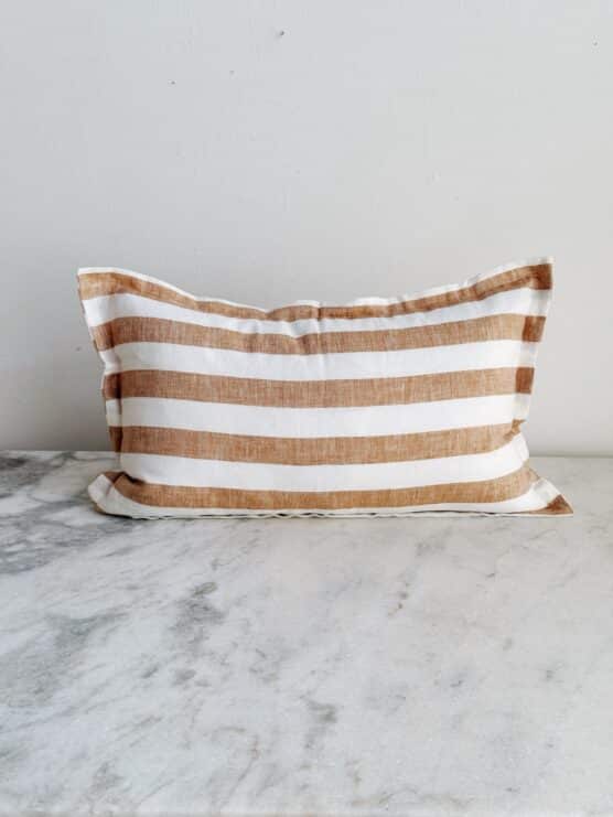 Terra Cotta Stripe Lumbar Pillow