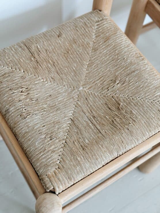Pair of Vintage wood Chairs with Woven Seats - Image 5